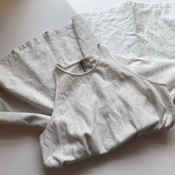 GAP Gray Knit Fit & Flare Short Dress Zip Sleeveless sz XL - Picture 4 of 7